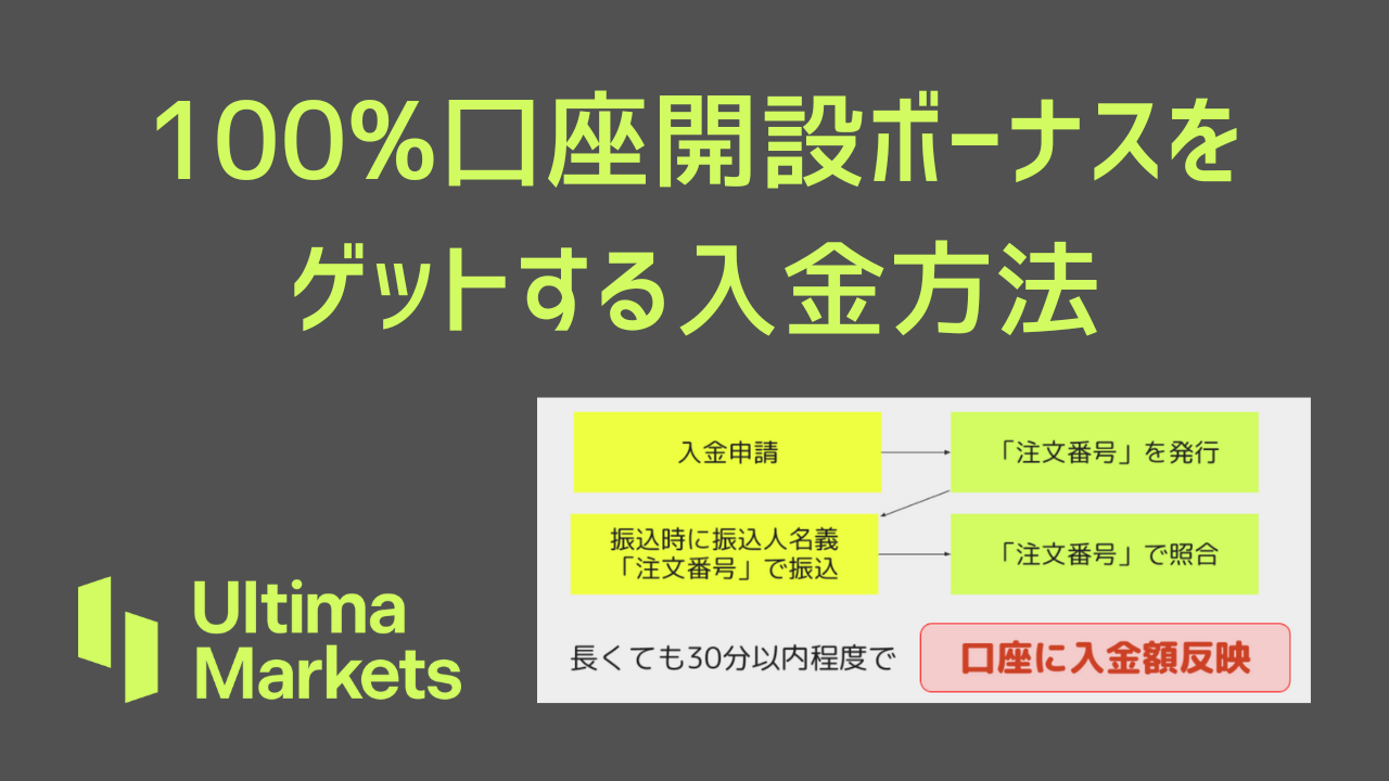 【図解】Ultima Markets 100%口座開設ボーナスをゲットする入金方法